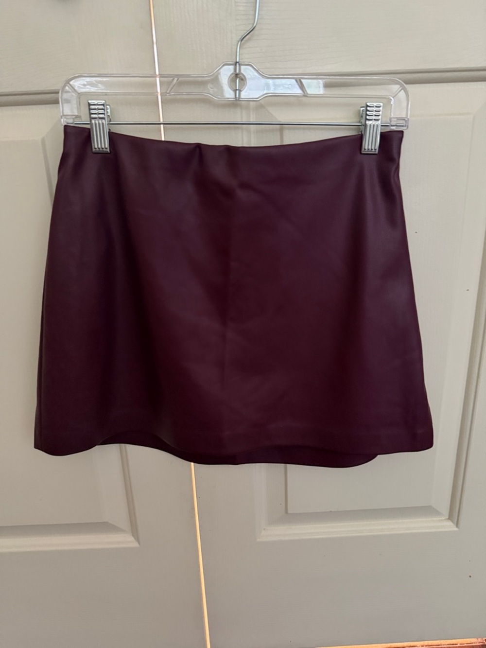Abercrombie & Fitch Burgundy Faux Leather Scarlett Mini Skort Curve Love